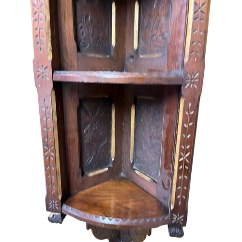 15 - Ornately Carved Georgian Corner Wall Display Unit - 87cm Tall