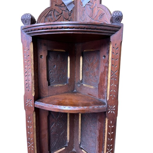 15 - Ornately Carved Georgian Corner Wall Display Unit - 87cm Tall