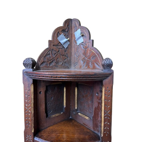 15 - Ornately Carved Georgian Corner Wall Display Unit - 87cm Tall