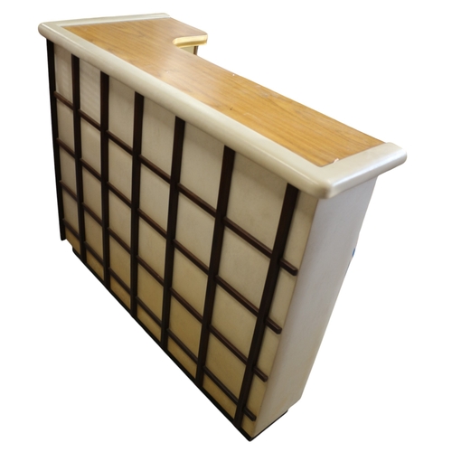 1 - Hand Made Corner or 'L' Shape Bar with Japanese Screen Effect, Cushioned Edging, Shelving and Wipe C... 