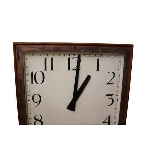 6 - Large Square Faced Heavy Wall Clock, (Believed to be Originally Out of a Woolworths Store) - 53.5cm ... 