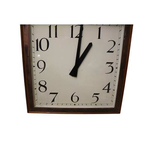 6 - Large Square Faced Heavy Wall Clock, (Believed to be Originally Out of a Woolworths Store) - 53.5cm ... 