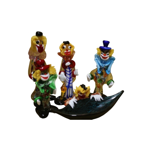 33 - Nice Collection of 5 Various Murano Clowns, including Gondola Styled Example - Several with Original... 