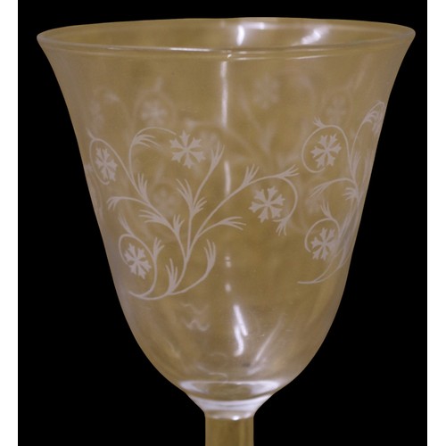 20 - Set of 4 Floral Engraved Glasses from the 1980's Era