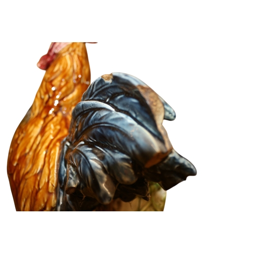 42 - Rare Item - A French Majolica Model of a Cockerel by Louis Carrier Belleuse - Circa 1880 / 1890 - 36... 