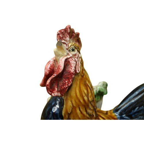 42 - Rare Item - A French Majolica Model of a Cockerel by Louis Carrier Belleuse - Circa 1880 / 1890 - 36... 