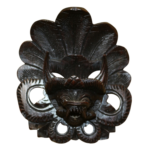 66 - Small Barong Wood Hand Carved Balinese Mask