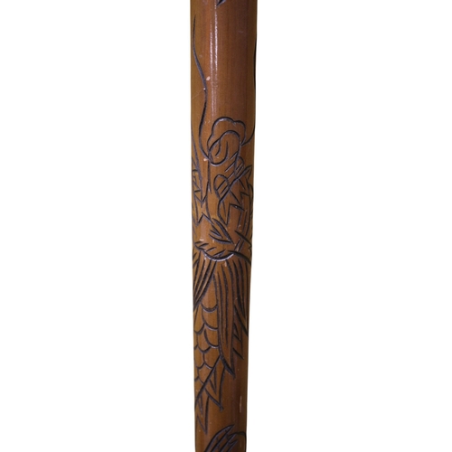 68 - Dragon Carved ADAC Screw Together Snooker Cue / Walking Stick with Brass Tip and Ball Handle