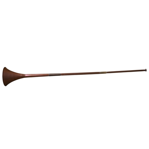 85 - Antique Sectional Brass Hunting Horn - 98cm