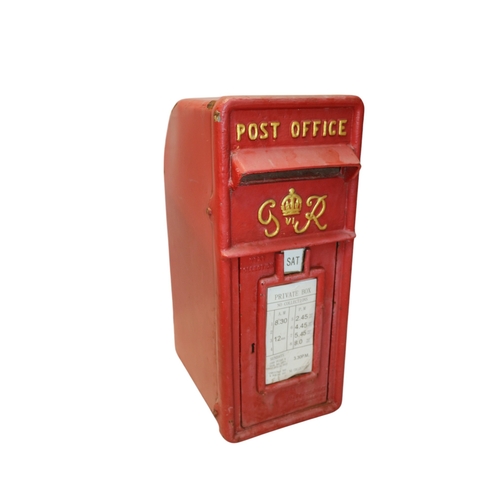 5 - Vintage Post Box George VI, 59cm tall x 25cm wide x 35cm deep