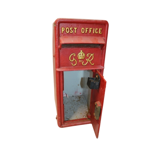 5 - Vintage Post Box George VI, 59cm tall x 25cm wide x 35cm deep