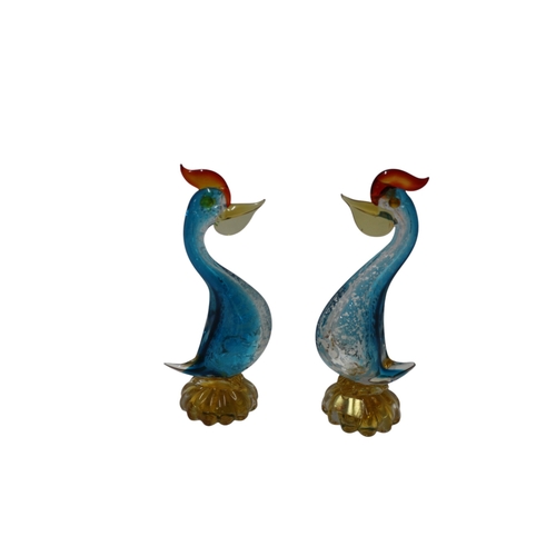 7 - Murano Birds x2 22cm tall