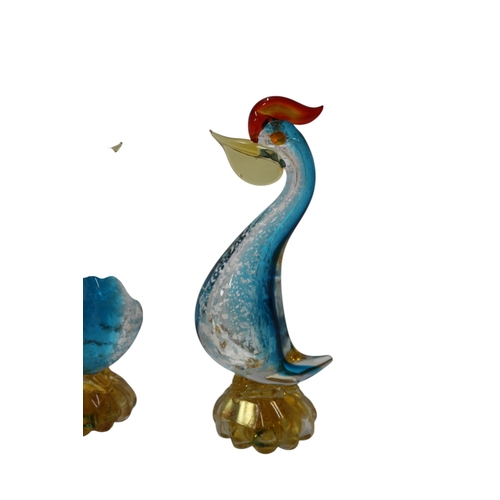 7 - Murano Birds x2 22cm tall