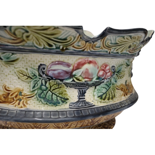 14 - Rare Antique French Majolica Planter, 38cm wide