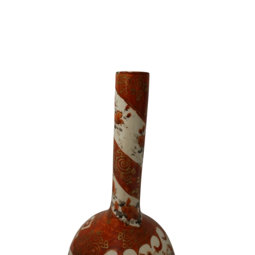 35 - Antique, Circa 1900, Japanese, Meiji Period, Kutani Porcelain  Hand Painted Bud Vase, 22cm tall