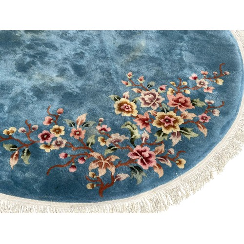 59 - Good Quality Thick Pile Circular Oriental Wool Pile Rug with Tassels - 200cm Dia