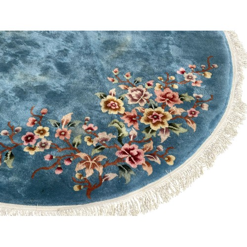 59 - Good Quality Thick Pile Circular Oriental Wool Pile Rug with Tassels - 200cm Dia