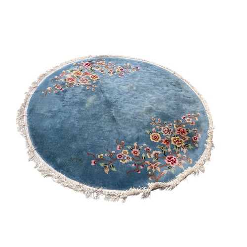 59 - Good Quality Thick Pile Circular Oriental Wool Pile Rug with Tassels - 200cm Dia