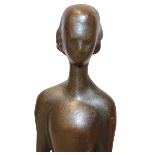 1 - Modern Bronze of Woman with Child on Marble Base signed Kobo. 30cm tall