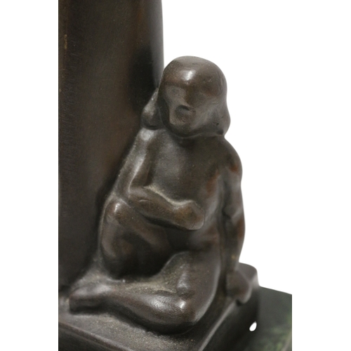 1 - Modern Bronze of Woman with Child on Marble Base signed Kobo. 30cm tall