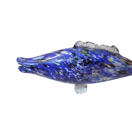 5 - Large Murano Blue End of Day Fish. 38cm