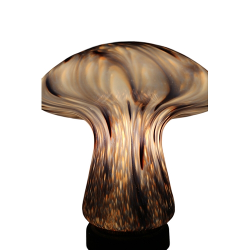 6 - Glass Mushroom Design Lamp, 27cm tall