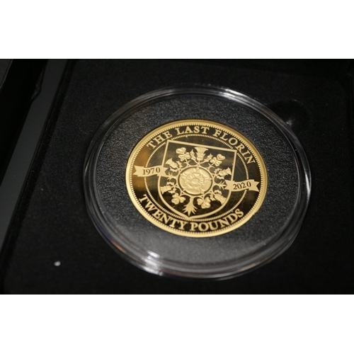 35 - 22ct/916 Hattons of London, 2020 50th Anniversary £20 Coin, pre Decimal, 2.5oz (70g), Gold Proof. Bo... 