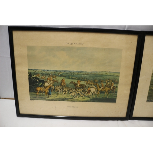 44 - 2x The Quorn Hunt Scene Prints  - The Meet & Talli-ho and Away. 43x33cm