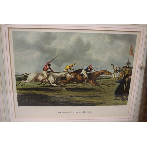 45 - 3x Coloured Prints. The Hunting Morn, All's Well That Ends Well. 1 Large Hunting Scene, 49x43cm