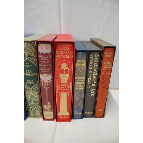 49 - Bundle of 9 Folio Society Books including Journey to the Centre of the Earth