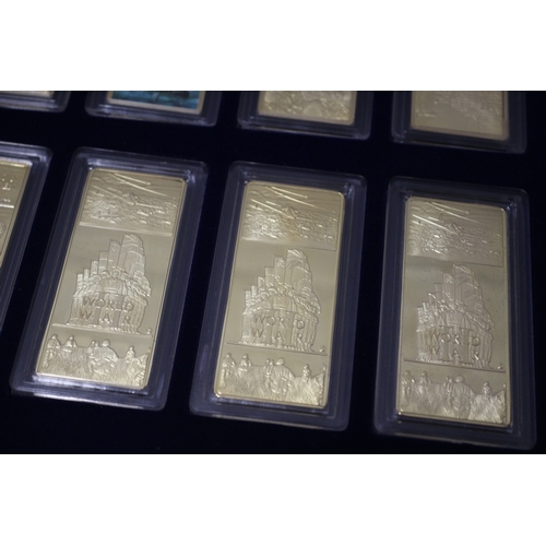 55 - Set of 10 Limited Edition Commemorative WWII Ingots Windsor Mint , 24ct Cooper and Gold Plated. 1/50... 