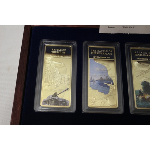 55 - Set of 10 Limited Edition Commemorative WWII Ingots Windsor Mint , 24ct Cooper and Gold Plated. 1/50... 