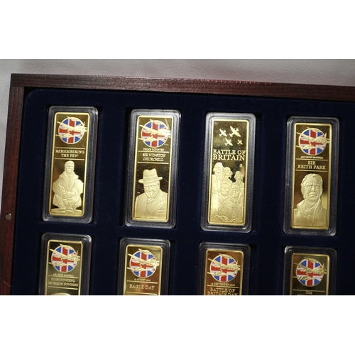 56 - Set of 12 Limited Edition Commemorative Battle of Britain Ingots, Windsor Mint, 24ct Cooper and Gold... 