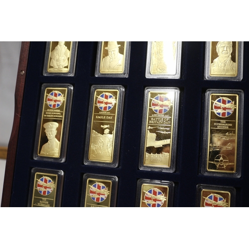 56 - Set of 12 Limited Edition Commemorative Battle of Britain Ingots, Windsor Mint, 24ct Cooper and Gold... 