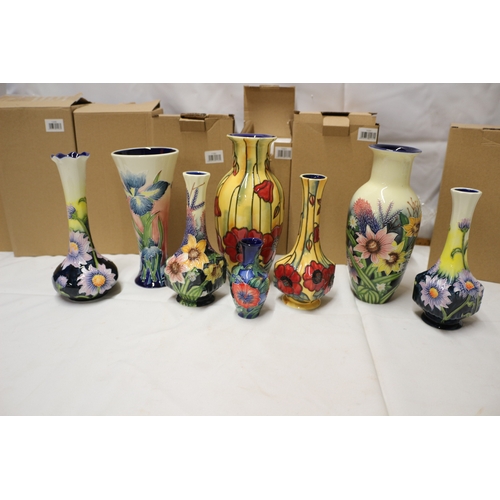 57 - 8x Old Tupton Ware Vases, Tallest 23cm