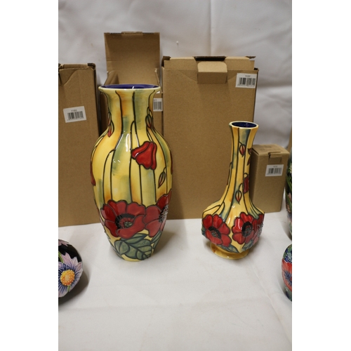 57 - 8x Old Tupton Ware Vases, Tallest 23cm