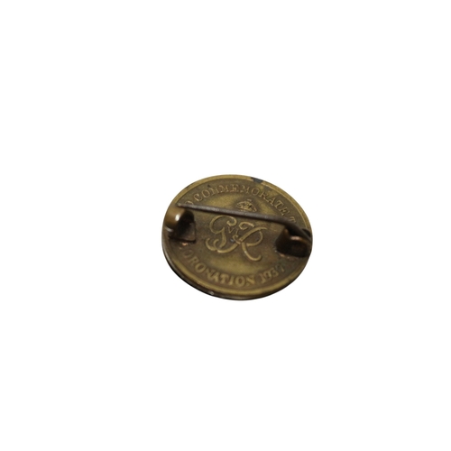 3 - Commemorative Coin as Pin Brooch, of George VI and Queen Elizabeth 1937