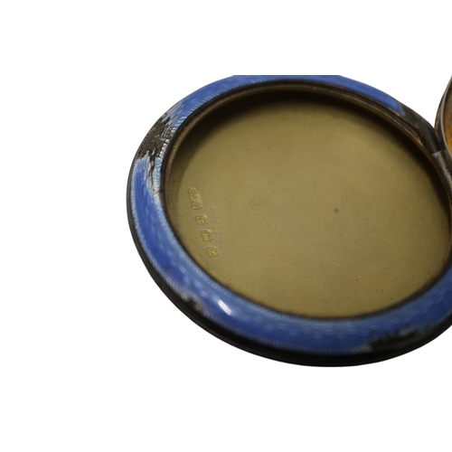 4 - Silver & Enamelled Gilded Powder Case with Mirror. Nicely Hallmarked - 49.43g Total Weight