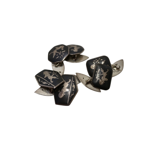 5 - 3 x Pairs of Silver Cufflinks. Total 19.1g