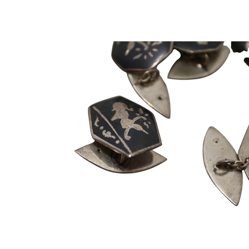 5 - 3 x Pairs of Silver Cufflinks. Total 19.1g