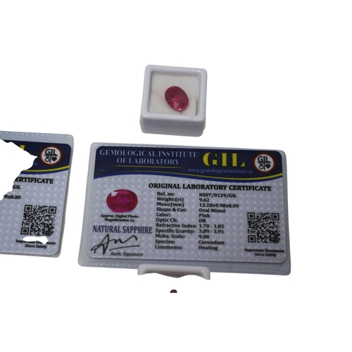 8 - Natural Emerald, 2 x Natural Sapphire and Natural Ruby with Lab Certificate