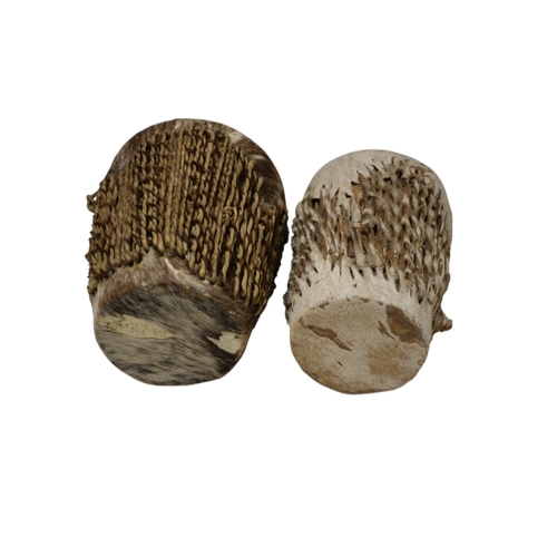 10 - Skin and Fur Drums 16cm Tall
