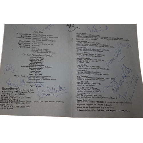 17 - 2 x Signed Sybil Programmes inc Alex Guinness Autograph