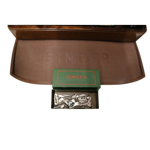 18 - Vintage 'Singer' Boxed Sewing Machine with Manual and Table Mat