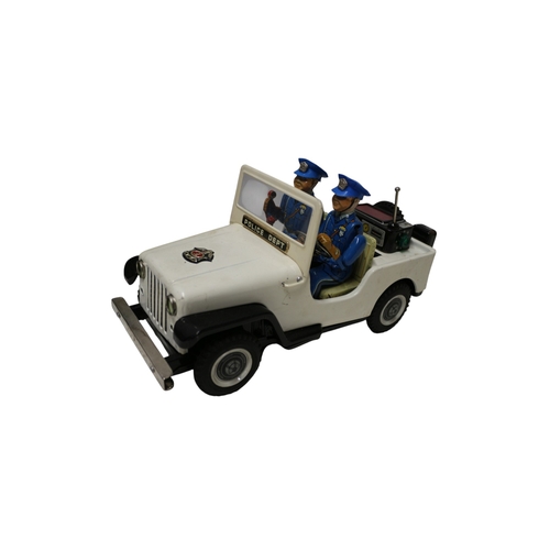 24 - Vintage Nomura Japanese Police Patrol Jeep in Original Box