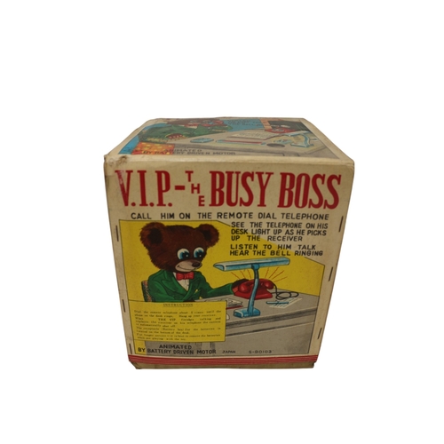 27 - 1950/60's Japanese V.I.P The Busy Boss Battery Operated Toy in Original Box, 20cm Tall