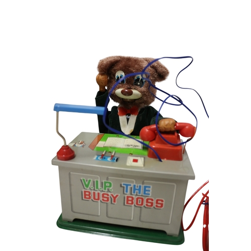 27 - 1950/60's Japanese V.I.P The Busy Boss Battery Operated Toy in Original Box, 20cm Tall