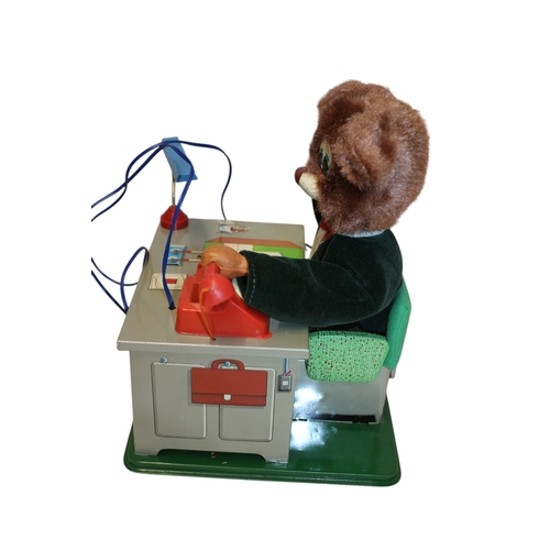 27 - 1950/60's Japanese V.I.P The Busy Boss Battery Operated Toy in Original Box, 20cm Tall