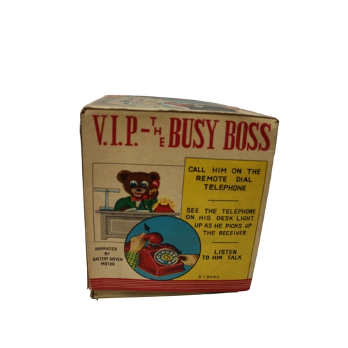 27 - 1950/60's Japanese V.I.P The Busy Boss Battery Operated Toy in Original Box, 20cm Tall