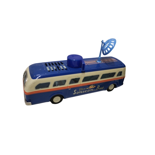 28 - Masudaya Tin Sonicon Bus Battery Operated Remote Controlled with Whistle in Original Box